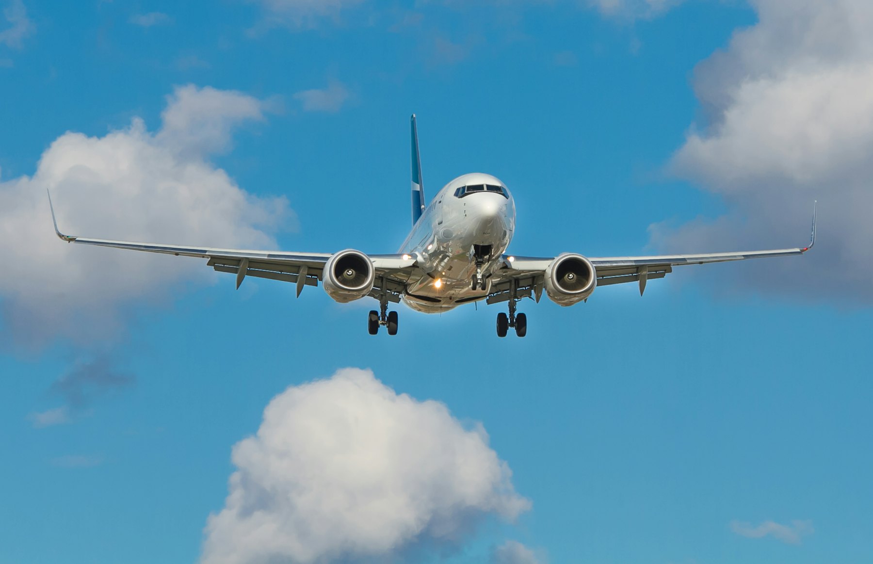 Airliner climbing out after takeoff